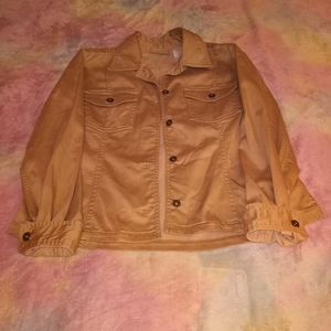 💕5 for 25$ Petite Size 6 Liz Claiborne Tan Button Up Top